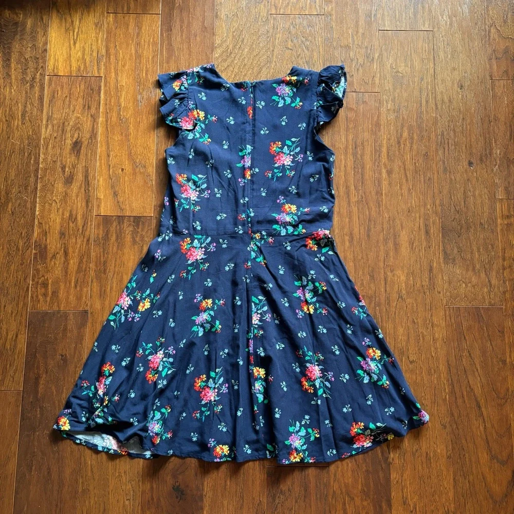 Gap Girls Blue Floral Flutter Sleeve Sundress | Size XXL 16/18 | Rayon
